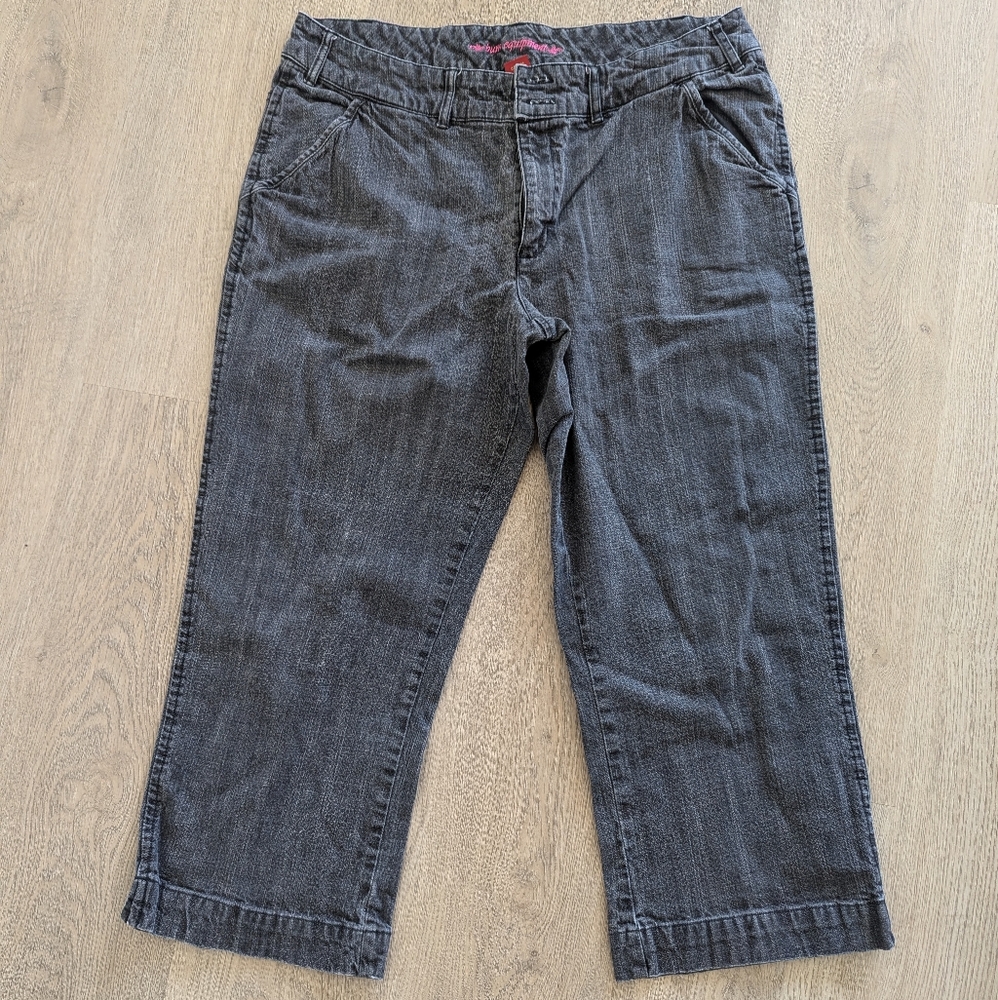 Vintage Grey Denim Capris